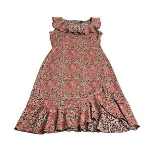 Vintage Mixit Dress Womens S Floral Ruffle Sleeveless Stretch Coquette Y2K 90s